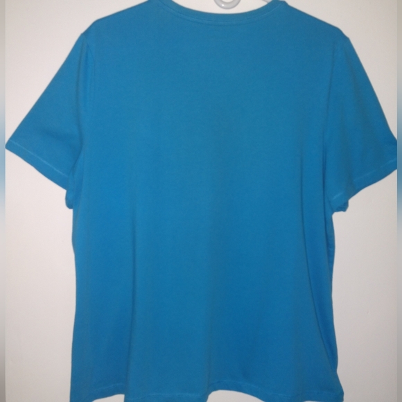 Coral Bay 1X Teal Embroidered Top - Picture 2 of 5